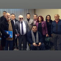Ο Ι. Βαρδακαστάνης με συμμετέχοντες στην εκδήλωση και εκπροσώπους του αναπηρικού κινήματος