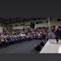 Ο Ι. Βαρδακαστάνης παρακολουθεί την ομιλία της Προέδρου του Κινήματος Αλλαγής Φ. Γεννηματά
